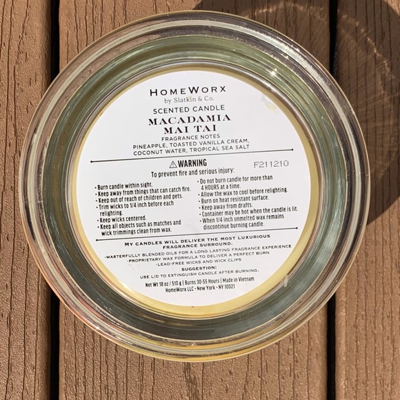 🆕HARRY SLATKIN HOMEWORX “MACADAMIA MIA TAI” 18oz 4-WICK CANDLE —NWT!!! - Picture 5 of 5